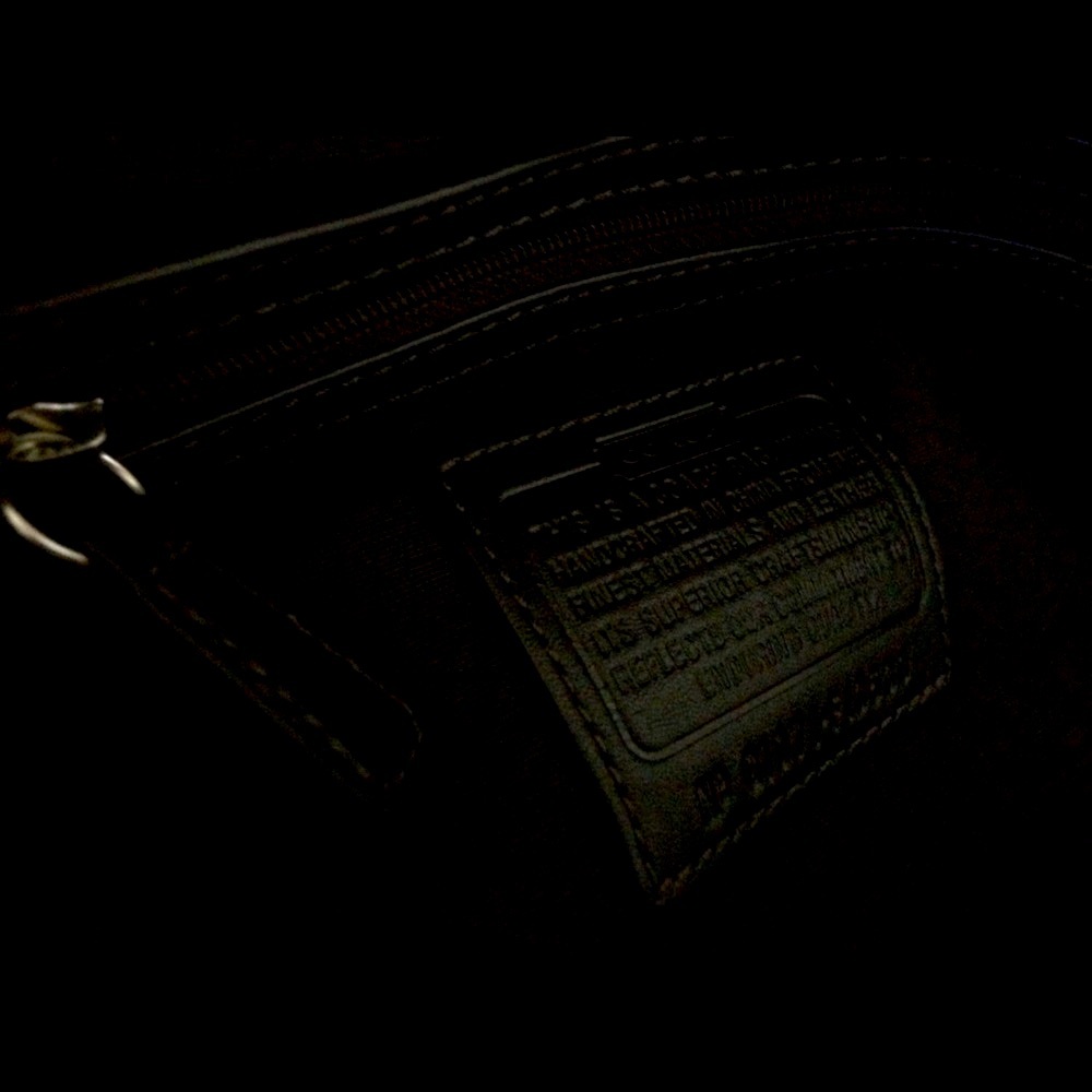 Coach Tan Beige Brown Cloth Ball Clasp Pattern Business Casual Purse Handbag - Picture 5 of 7